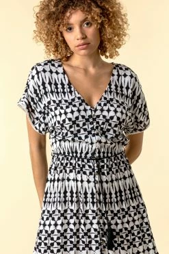 Roman Black Aztec Button Down Midi Dress 9 Roman Black Aztec Button Down Midi Dress -Roman Sales Shop unnamed file 100