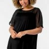 Roman Black Curve Mesh Yoke Jersey Top