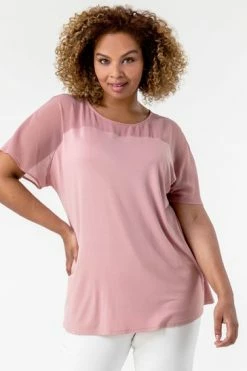 Roman Black Curve Mesh Yoke Jersey Top -Roman Sales Shop unnamed file 10044