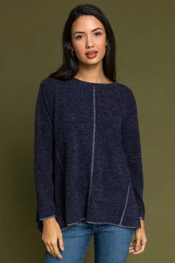 Roman Blue Sparkle Stripe Swing Top