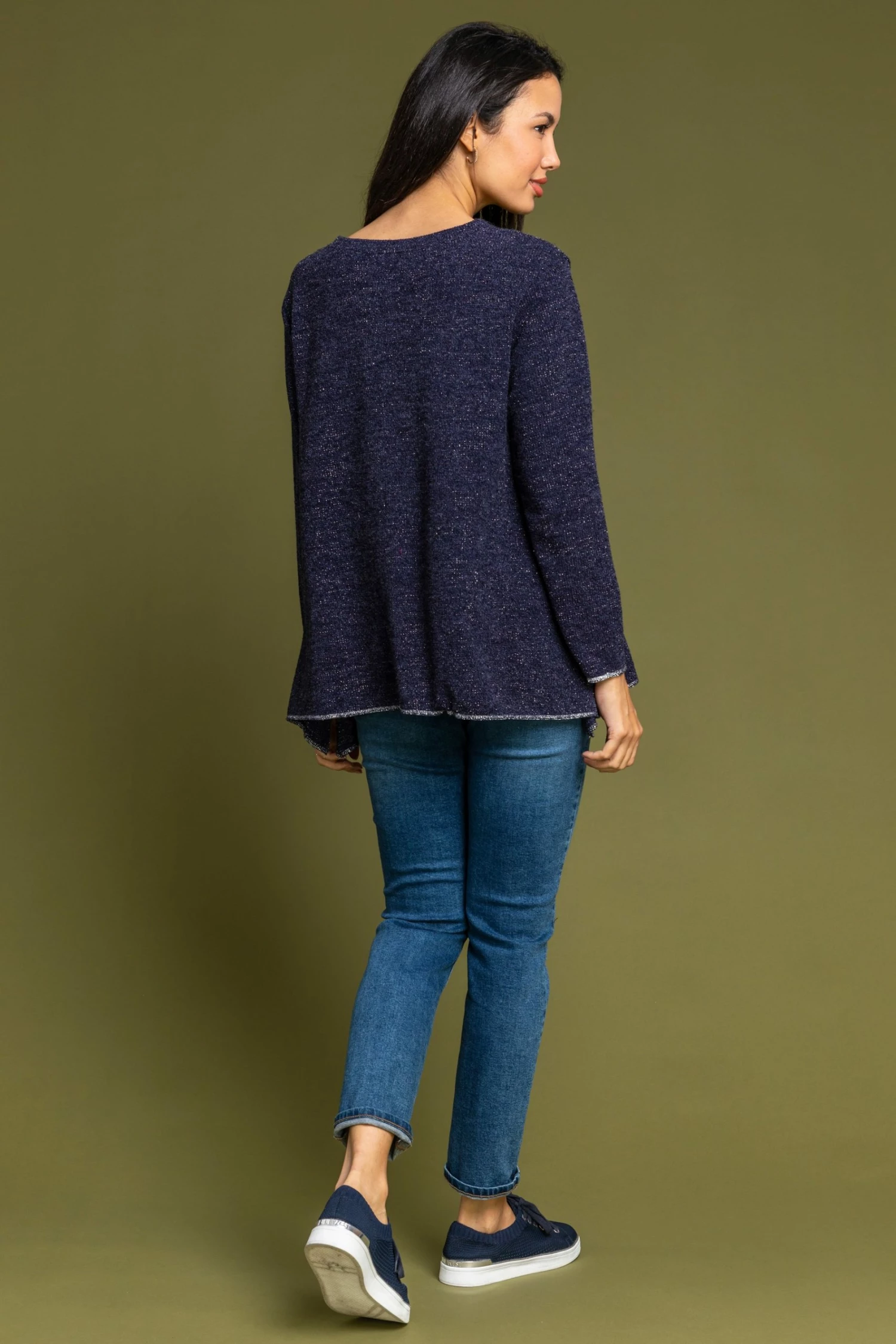 Roman Blue Sparkle Stripe Swing Top 4 Roman Blue Sparkle Stripe Swing Top - Image 2