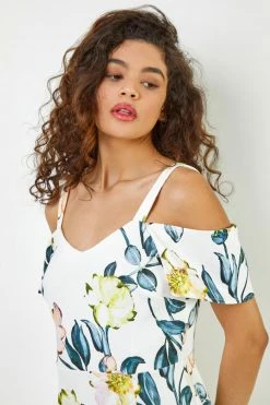 Roman Ivory Floral Cold Shoulder Scuba Dress 10 Roman Ivory Floral Cold Shoulder Scuba Dress -Roman Sales Shop unnamed file 1006