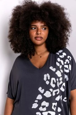 Roman Grey Curve Embellished Animal Print T-Shirt 14 Roman Grey Curve Embellished Animal Print T-Shirt -Roman Sales Shop unnamed file 10069