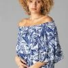 Roman Blue Palm Leaf Print Bardot Top 2 Roman Blue Palm Leaf Print Bardot Top -Roman Sales Shop unnamed file 10075
