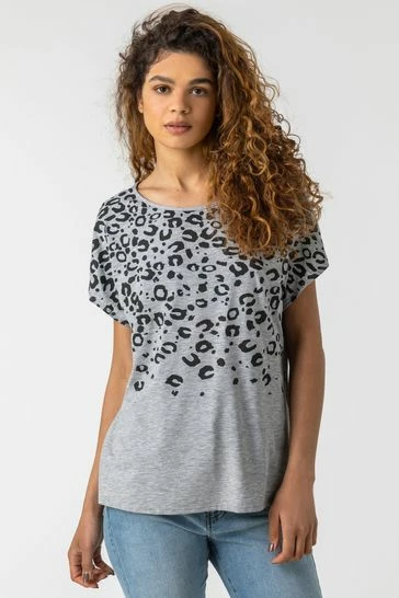 Roman Grey Embellished Animal Print Top 7 Roman Grey Embellished Animal Print Top - Image 5