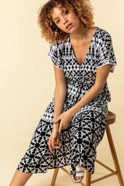 Roman Black Aztec Button Down Midi Dress 10 Roman Black Aztec Button Down Midi Dress -Roman Sales Shop unnamed file 101