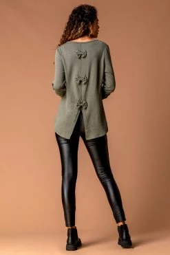 Roman Green Jersey Bow Back Detail Top -Roman Sales Shop unnamed file 10105