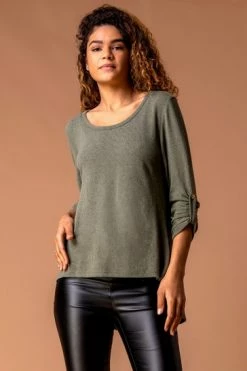 Roman Green Jersey Bow Back Detail Top -Roman Sales Shop unnamed file 10107