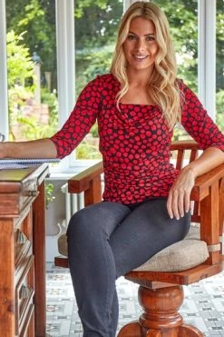Roman Red Spot Print Cowl Neck Top 11 Roman Red Spot Print Cowl Neck Top -Roman Sales Shop unnamed file 10125