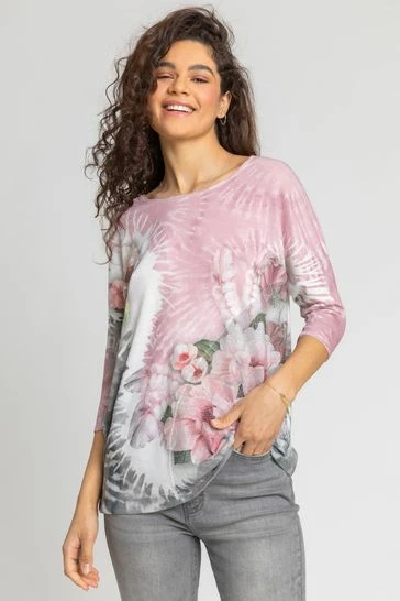Roman Grey Feather Border Print Top 8 Roman Grey Feather Border Print Top - Image 6