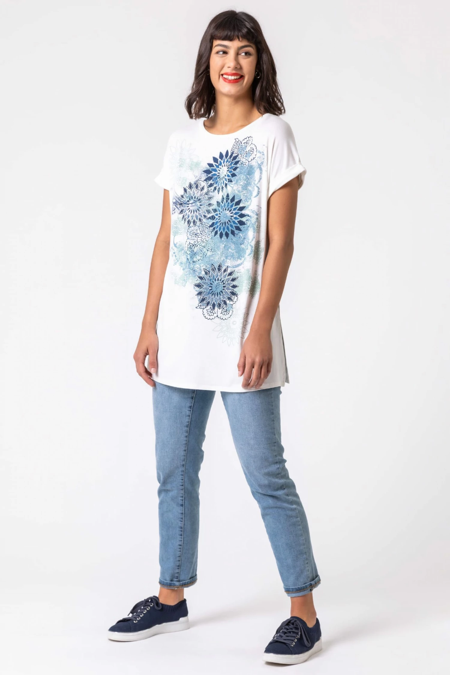 Roman Blue Paisley Print Embellished T-Shirt 5 Roman Blue Paisley Print Embellished T-Shirt - Image 3