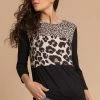 Roman Black Contrast Animal Print Blouson Top 1 Roman Black Contrast Animal Print Blouson Top -Roman Sales Shop unnamed file 10153