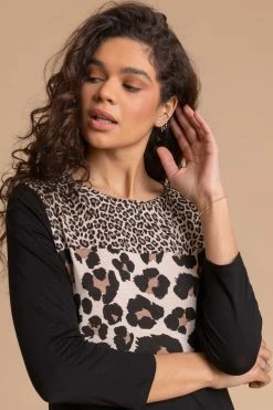Roman Black Contrast Animal Print Blouson Top 10 Roman Black Contrast Animal Print Blouson Top -Roman Sales Shop unnamed file 10156