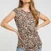 Roman Brown Petite Animal Print Crossover Top 2 Roman Brown Petite Animal Print Crossover Top -Roman Sales Shop unnamed file 10163