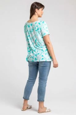 Roman Green Curve Leaf Print Swing Top 9 Roman Green Curve Leaf Print Swing Top -Roman Sales Shop unnamed file 10175