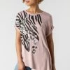 Roman Pink Animal Print Foil T-Shirt 2 Roman Pink Animal Print Foil T-Shirt -Roman Sales Shop unnamed file 10178