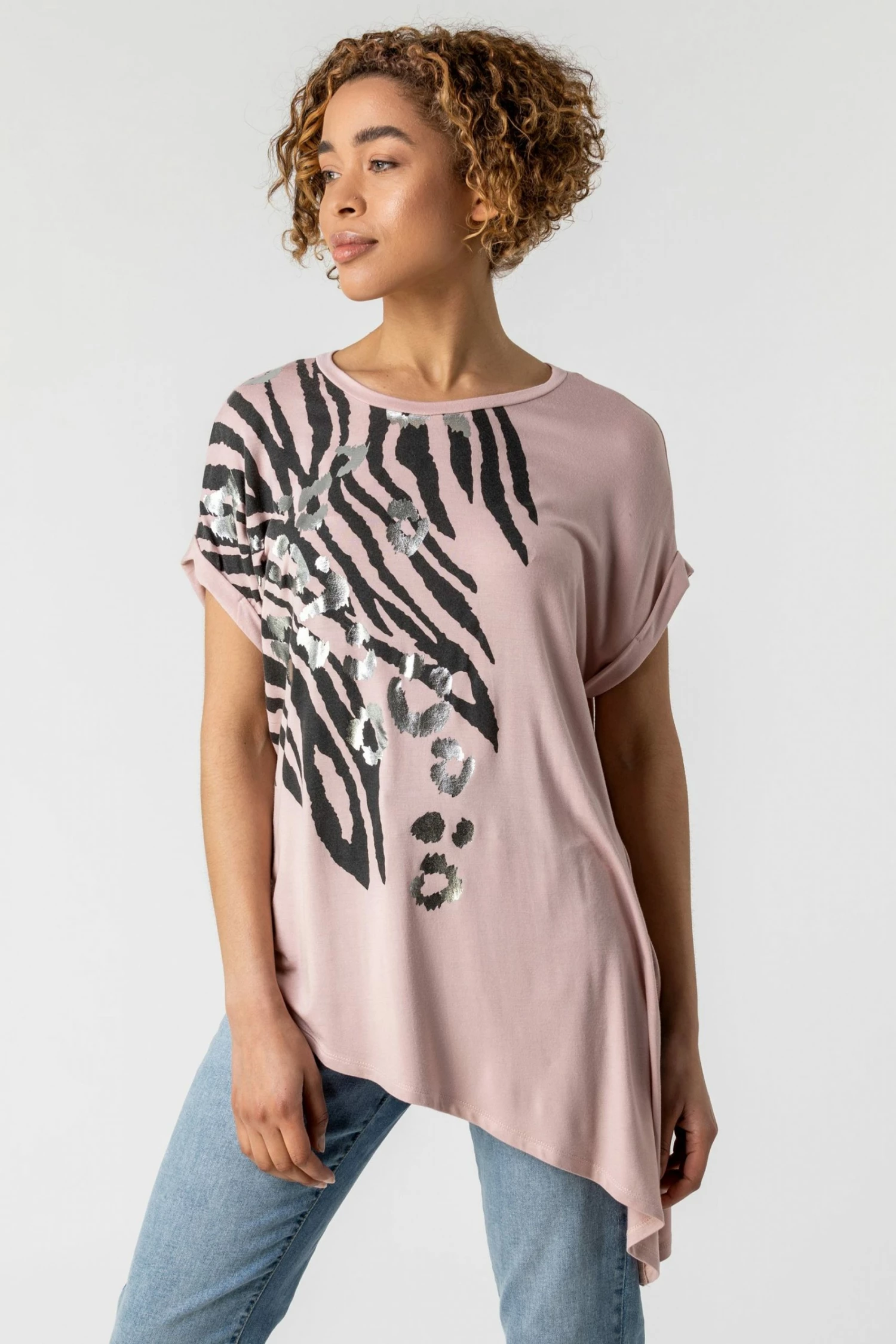 Roman Pink Animal Print Foil T-Shirt 3 Roman Pink Animal Print Foil T-Shirt