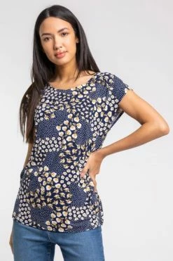 Roman Blue Floral Tile Print Button Detail Top 11 Roman Blue Floral Tile Print Button Detail Top -Roman Sales Shop unnamed file 10188