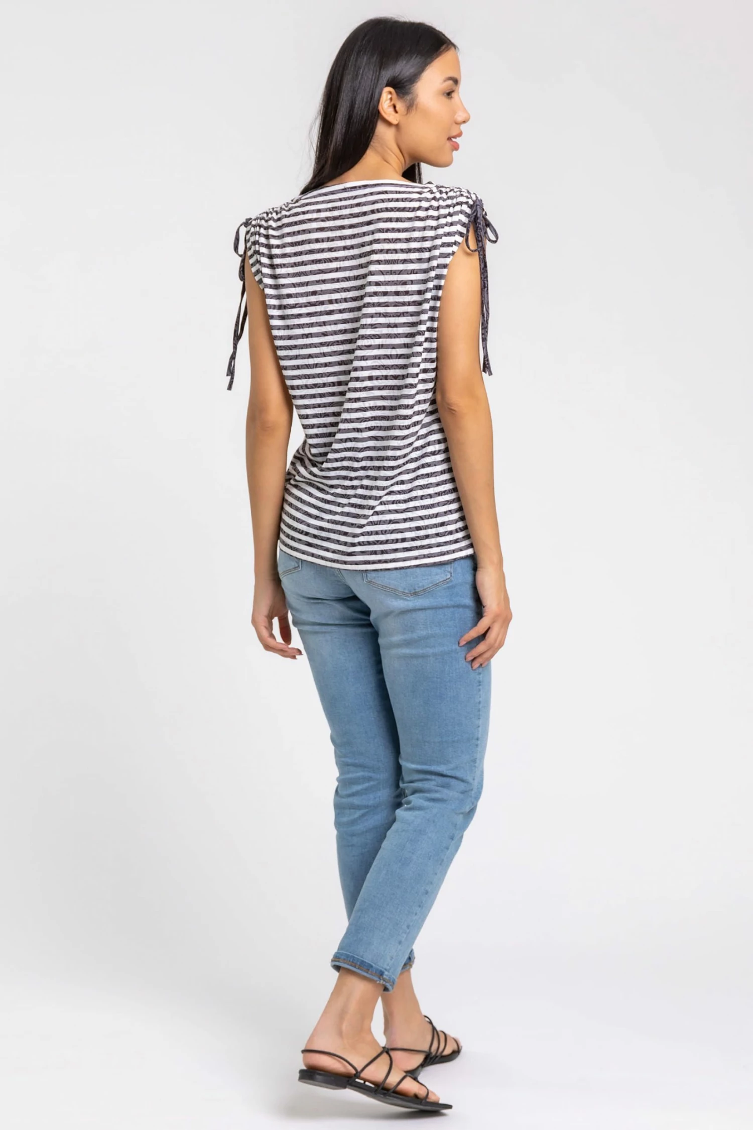 Roman Purple Stripe Baroque Embellished T-Shirt 4 Roman Purple Stripe Baroque Embellished T-Shirt - Image 2