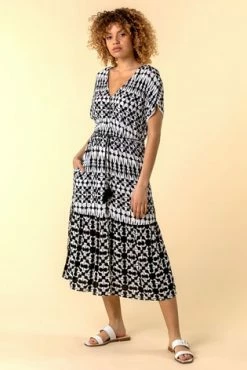 Roman Black Aztec Button Down Midi Dress 11 Roman Black Aztec Button Down Midi Dress -Roman Sales Shop unnamed file 102