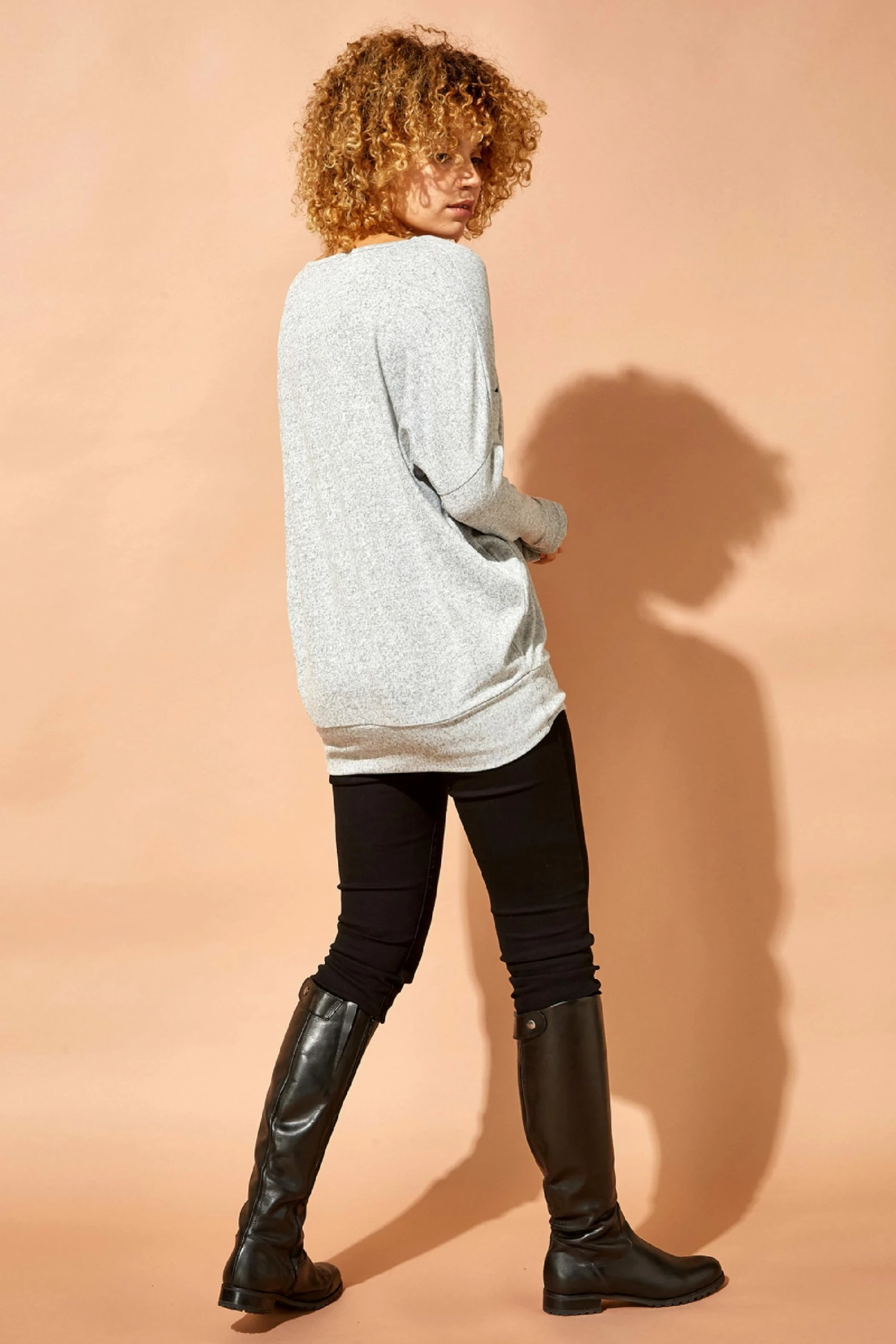 Roman Grey Star Print Batwing Top 5 Roman Grey Star Print Batwing Top - Image 3