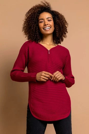 Roman Pink Zip Front Textured Top 7 Roman Pink Zip Front Textured Top - Image 5