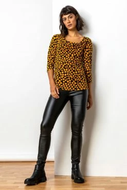 Roman Yellow Spot Print Cowl Neck Top 9 Roman Yellow Spot Print Cowl Neck Top -Roman Sales Shop unnamed file 10227