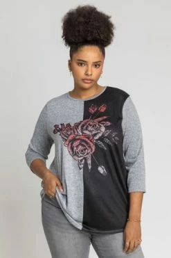 Roman Black Curve Contrast Floral Embellished Top 11 Roman Black Curve Contrast Floral Embellished Top -Roman Sales Shop unnamed file 10239