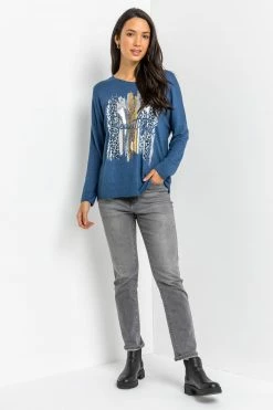 Roman Blue Foil Print Beautiful Lounge Top 9 Roman Blue Foil Print Beautiful Lounge Top -Roman Sales Shop unnamed file 10247