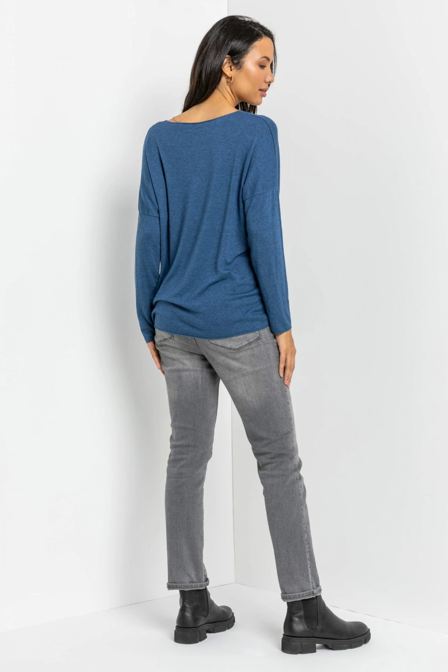 Roman Blue Foil Print Beautiful Lounge Top 6 Roman Blue Foil Print Beautiful Lounge Top - Image 4