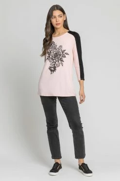 Roman Pink Floral Embellished Contrast Print Top 10 Roman Pink Floral Embellished Contrast Print Top -Roman Sales Shop unnamed file 10257
