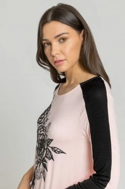 Roman Pink Floral Embellished Contrast Print Top 11 Roman Pink Floral Embellished Contrast Print Top -Roman Sales Shop unnamed file 10258