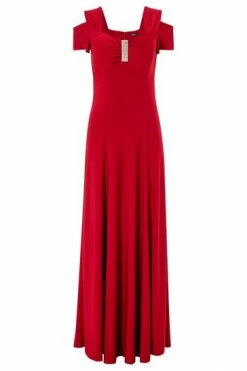 Roman Red Diamante Cold Shoulder Maxi Dress -Roman Sales Shop unnamed file 1026