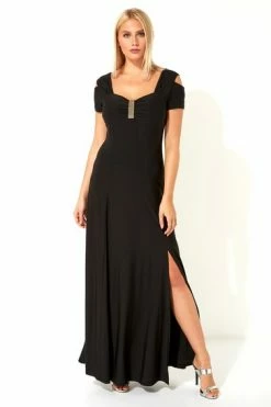 Roman Red Diamante Cold Shoulder Maxi Dress -Roman Sales Shop unnamed file 1027