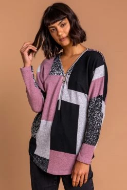 Roman Pink Colour Block Zip Detail T-Shirt 11 Roman Pink Colour Block Zip Detail T-Shirt -Roman Sales Shop unnamed file 10274