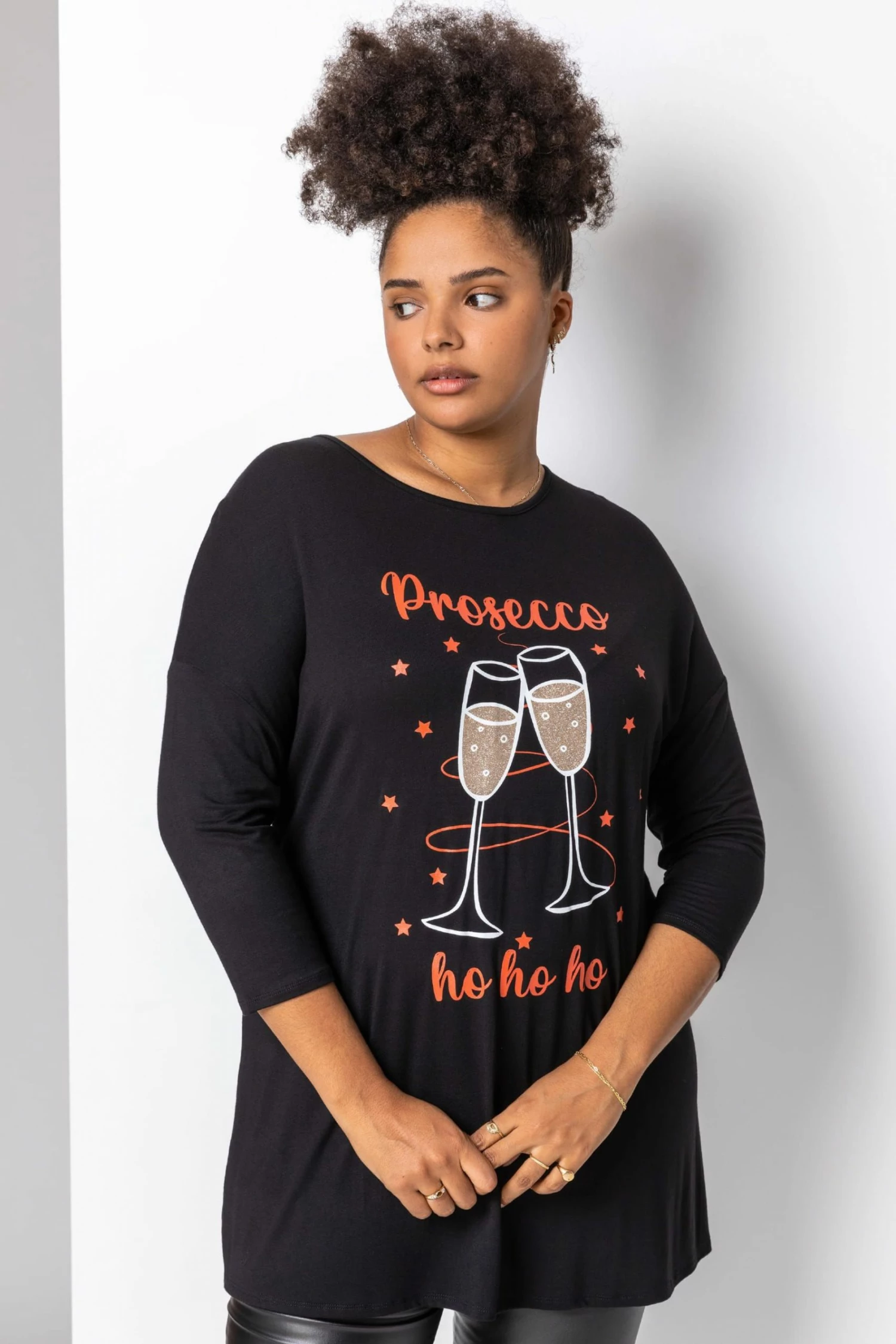 Roman Black Curve Christmas Slogan Jersey Top 2 Roman Black Curve Christmas Slogan Jersey Top