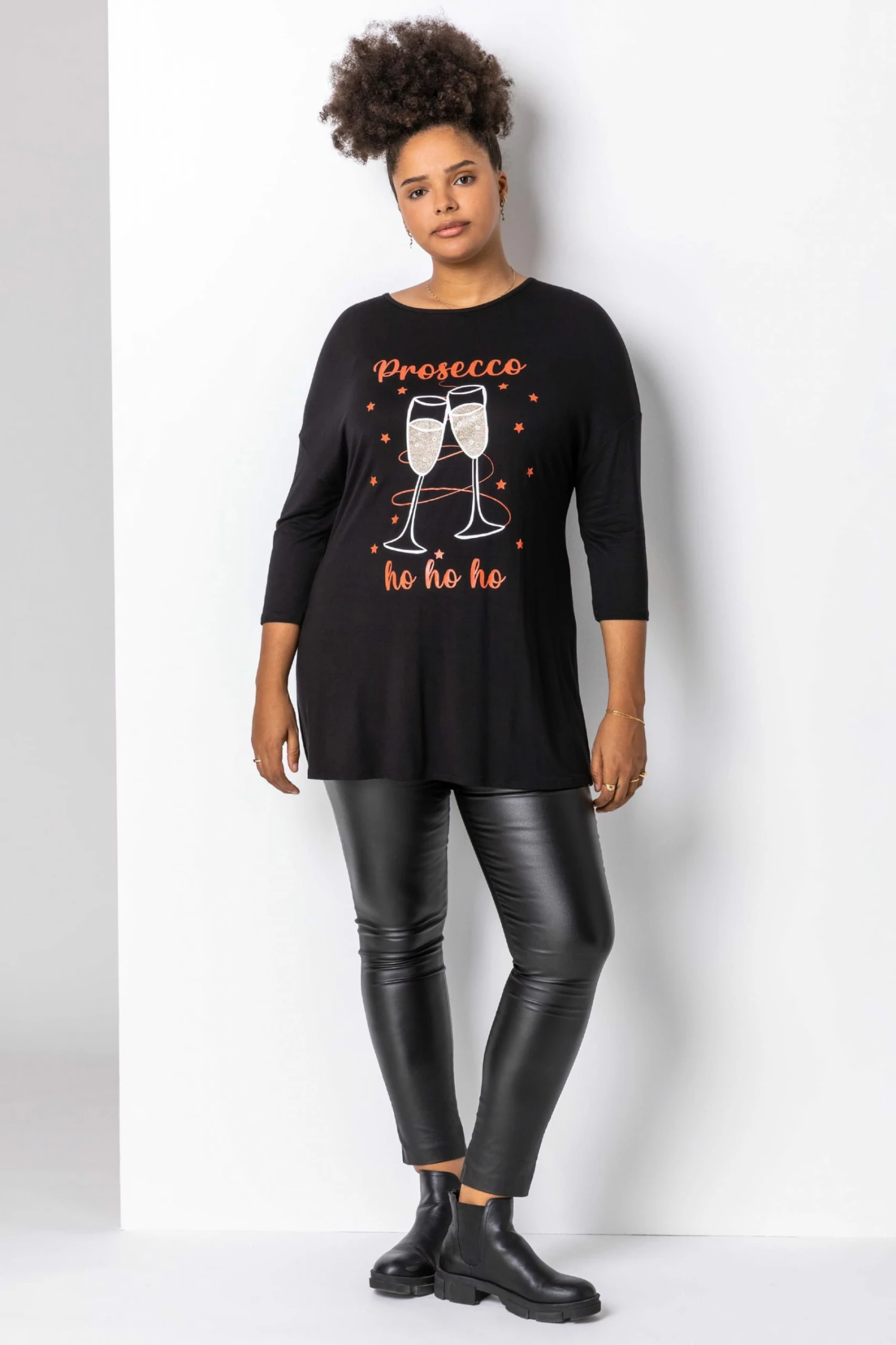 Roman Black Curve Christmas Slogan Jersey Top 4 Roman Black Curve Christmas Slogan Jersey Top - Image 3
