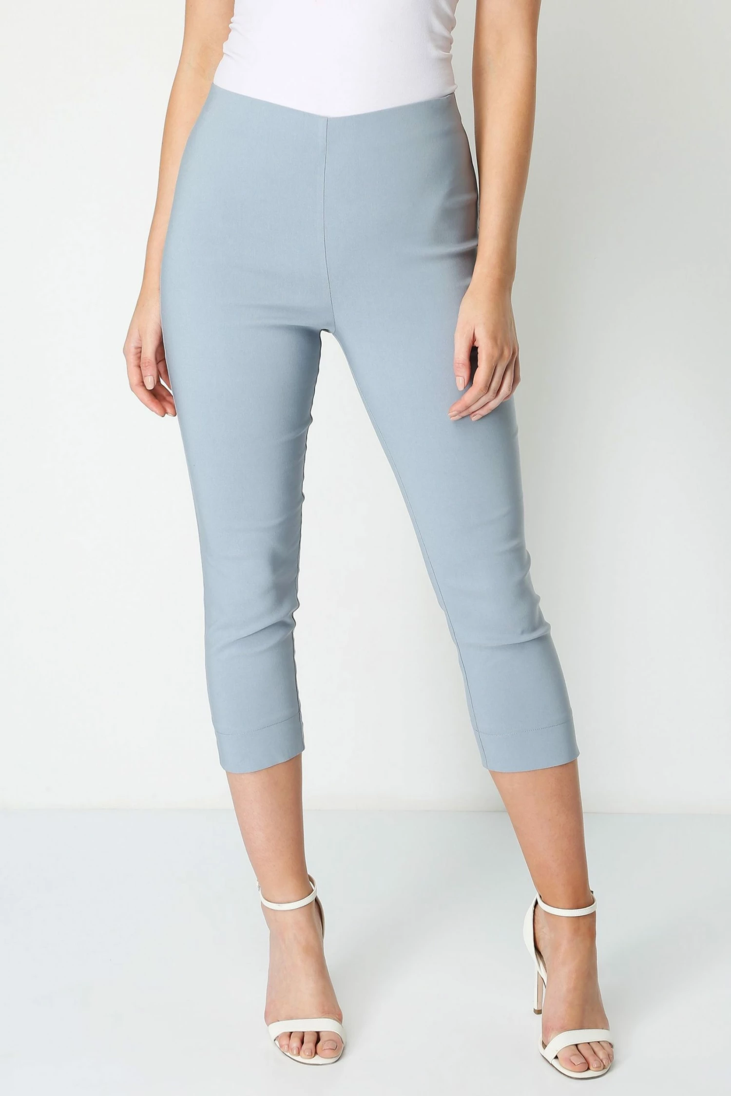 Roman Grey Cropped Stretch Trouser 3 Roman Grey Cropped Stretch Trouser