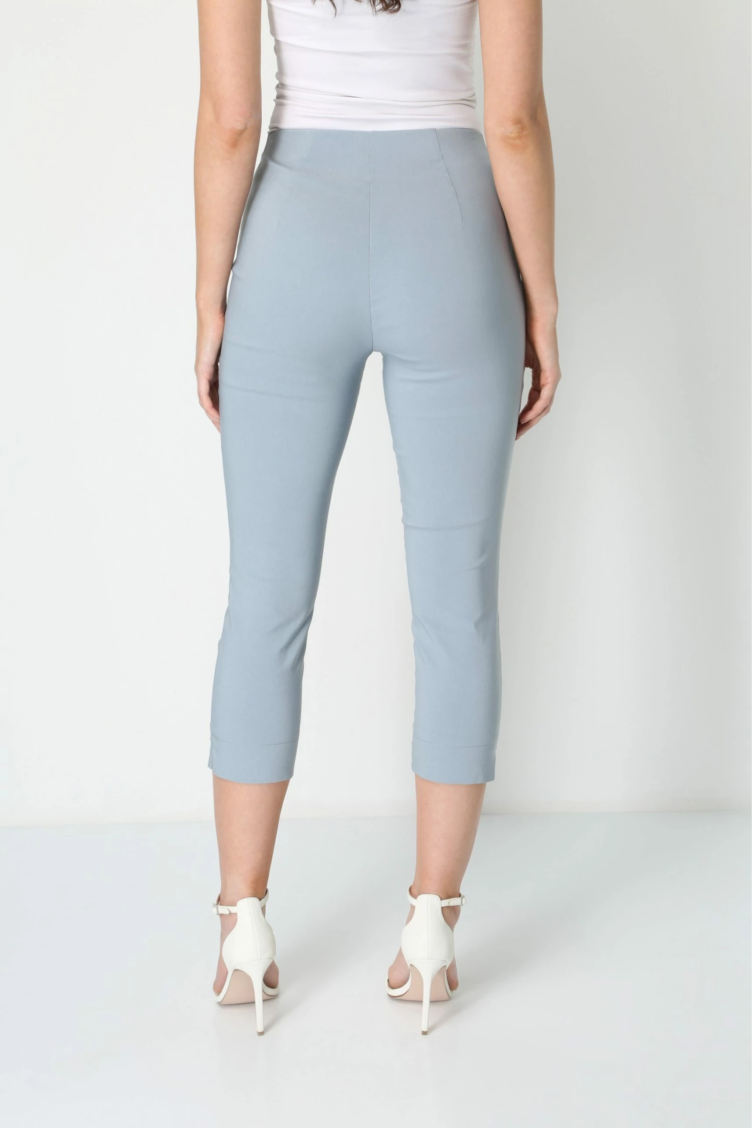 Roman Grey Cropped Stretch Trouser 4 Roman Grey Cropped Stretch Trouser - Image 2