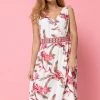 Roman White Floral Embroidered Detail Dress