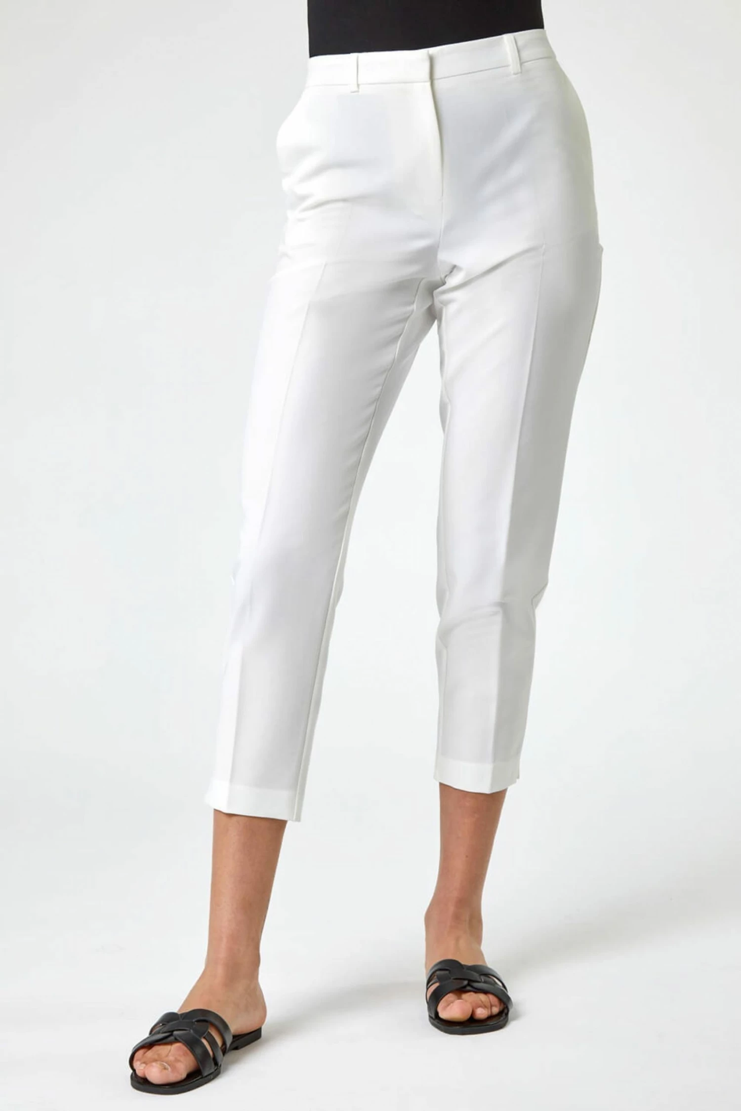 Roman Ivory Smart Tapered Trousers 3 Roman Ivory Smart Tapered Trousers