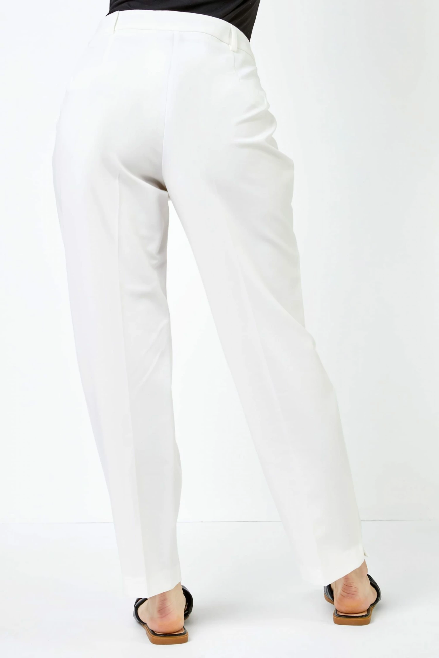 Roman White Petite Smart Tapered Trouser 4 Roman White Petite Smart Tapered Trouser - Image 2