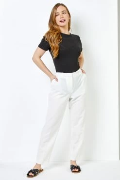 Roman White Petite Smart Tapered Trouser 9 Roman White Petite Smart Tapered Trouser -Roman Sales Shop unnamed file 10368