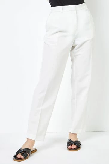 Roman White Petite Smart Tapered Trouser 7 Roman White Petite Smart Tapered Trouser - Image 5