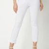 Roman White Cropped Stretch Trousers With Lace Hem 1 Roman White Cropped Stretch Trousers With Lace Hem -Roman Sales Shop unnamed file 10371