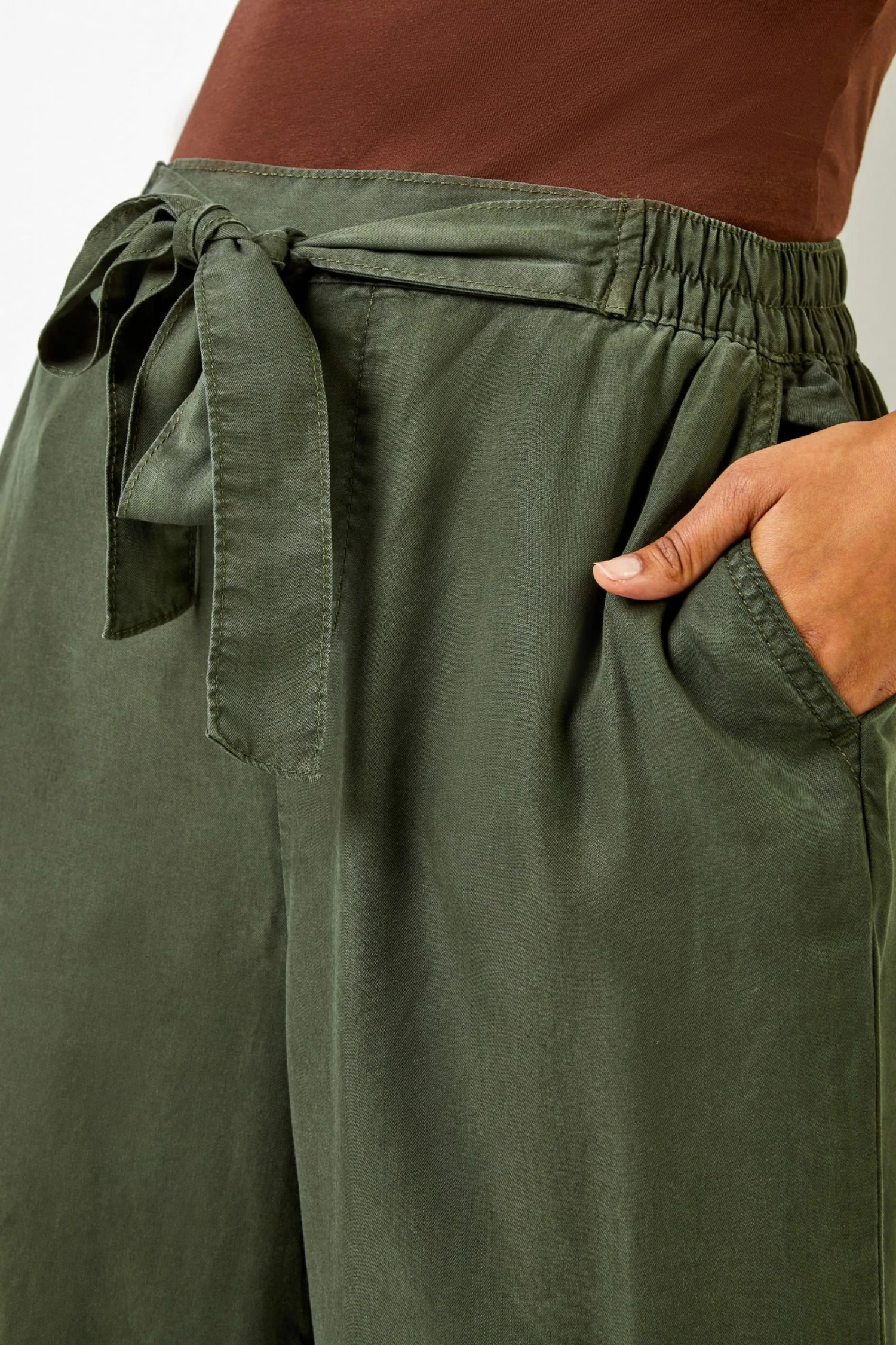 Roman Dark Green Waist Tie Detail Culottes 6 Roman Dark Green Waist Tie Detail Culottes - Image 4
