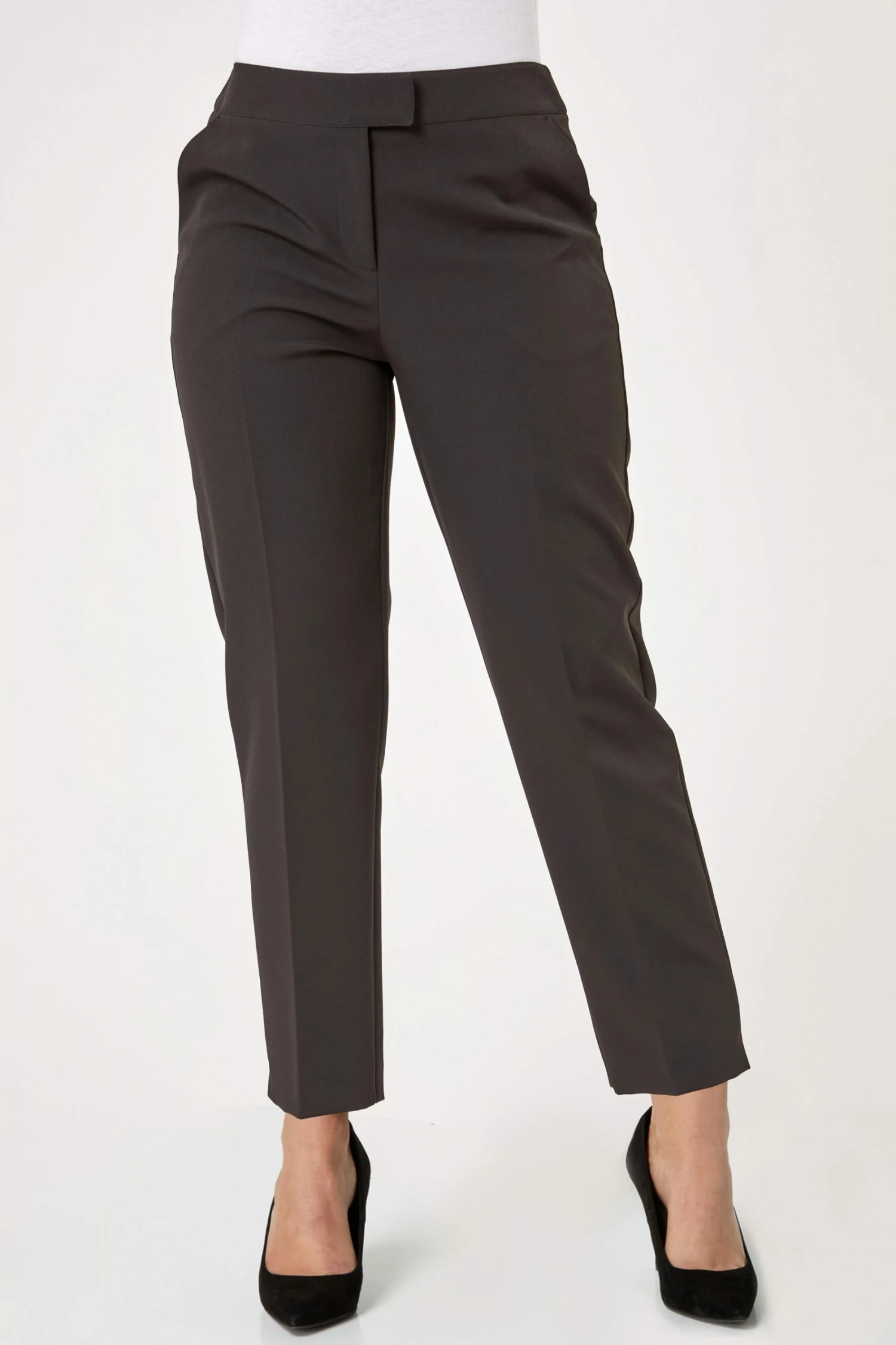 Roman Black Petite Straight Leg Tailored Trouser 3 Roman Black Petite Straight Leg Tailored Trouser