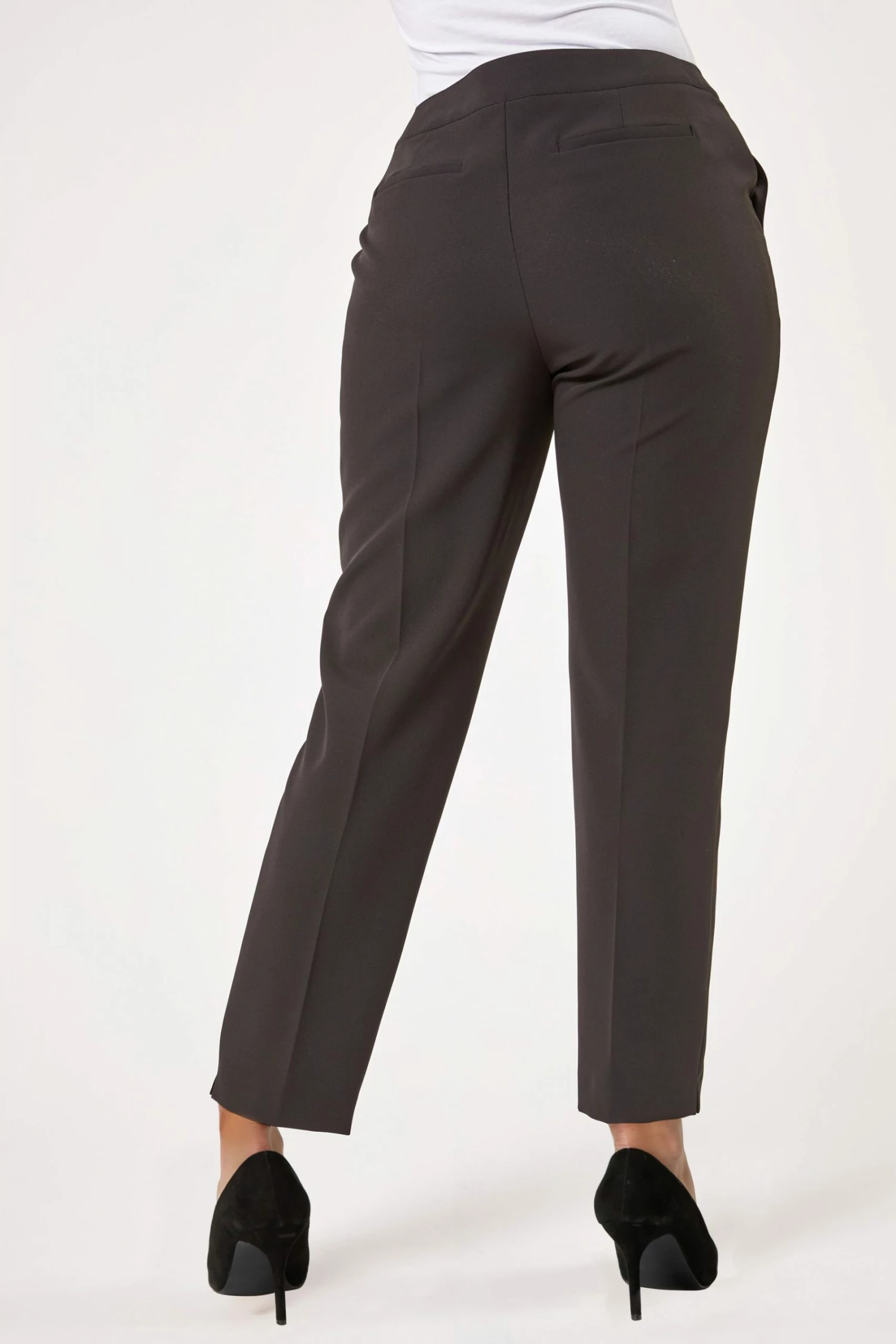 Roman Black Petite Straight Leg Tailored Trouser 4 Roman Black Petite Straight Leg Tailored Trouser - Image 2