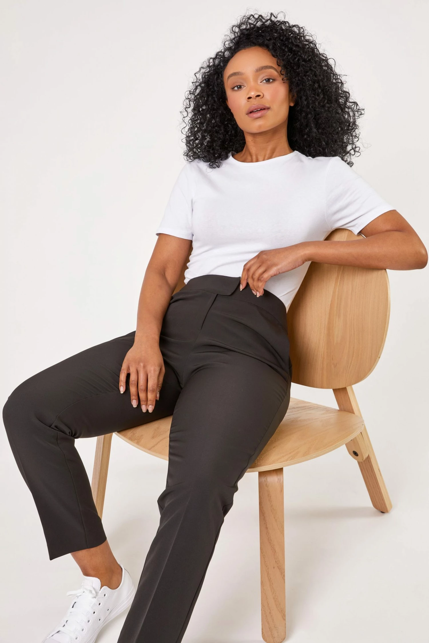 Roman Black Petite Straight Leg Tailored Trouser 6 Roman Black Petite Straight Leg Tailored Trouser - Image 4