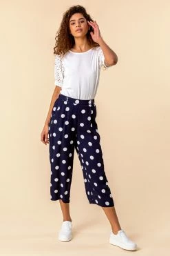 Roman Navy Polka Dot Culotte Trousers 9 Roman Navy Polka Dot Culotte Trousers -Roman Sales Shop unnamed file 10428